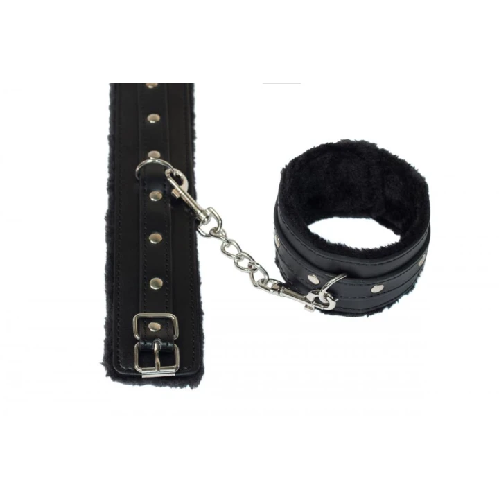 Kajdanki Ankle - Lola Games Party Hard, PVC, długość 29 cm, kolor czarny