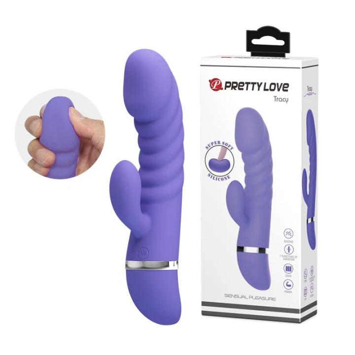 Wibrator silikonowy PRETTY LOVE TRACY - 7 funkcji, 18,8 cm, regulacja obrotów
