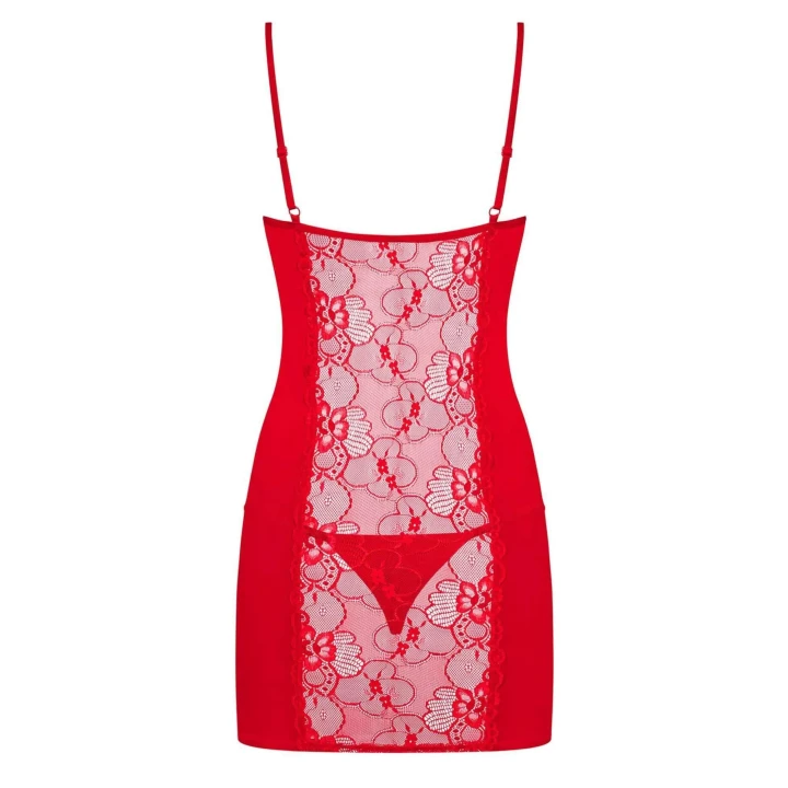 Koszulka nocna OBSESSIVE Heartina, regulowane szelki, koronkowe detale, rozmiar L/XL