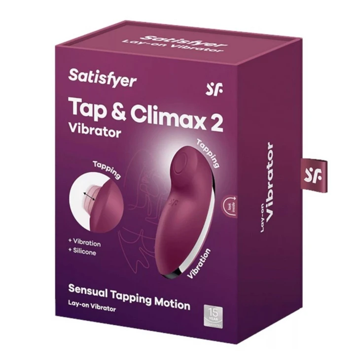Wibrator łechtaczkowy Satisfyer Tap & Climax 2, silikon, wodoodporny IPX7, 11 programów