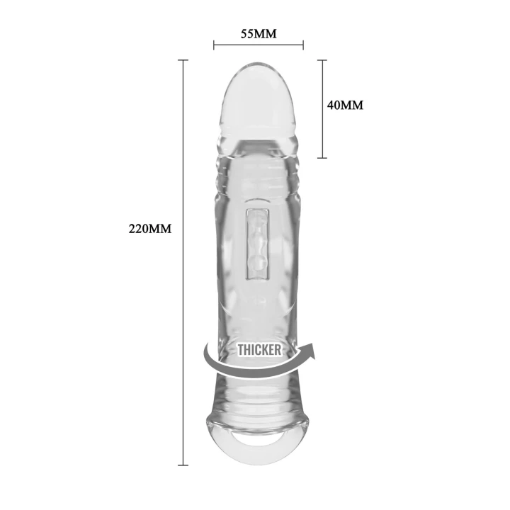 Rękaw przedłużający do penisa Pretty Love, TPE, 22 cm długości, wodoodporny