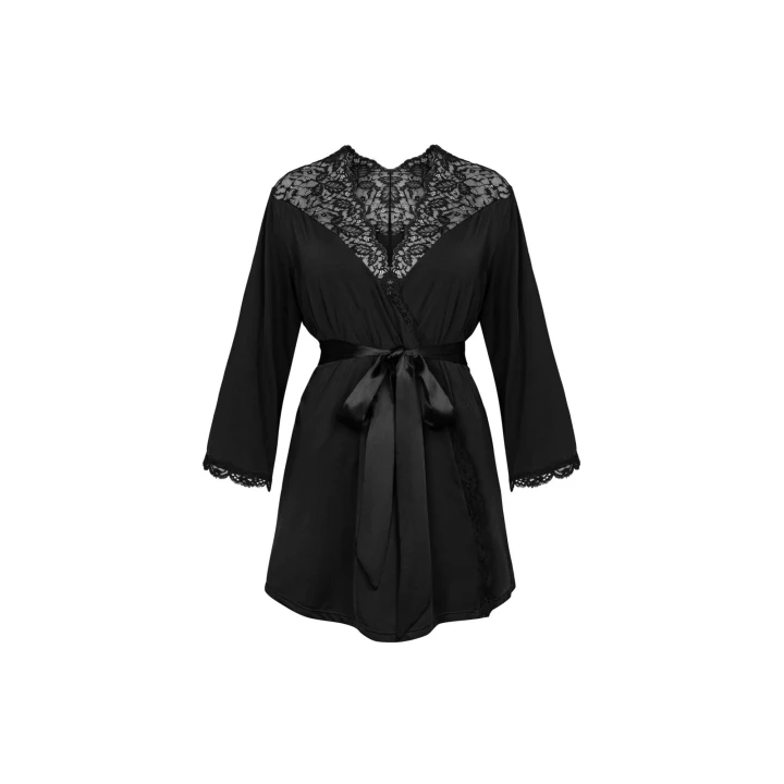 Peniuar Bellastia OBSESSIVE XL/2XL – Koronka, Satynowy Pasek, Miękki Materiał