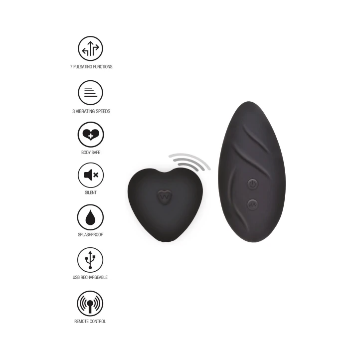 Wibrator do bielizny TOYJOY Designer Edition, USB, 4 tryby pulsacji, czarny