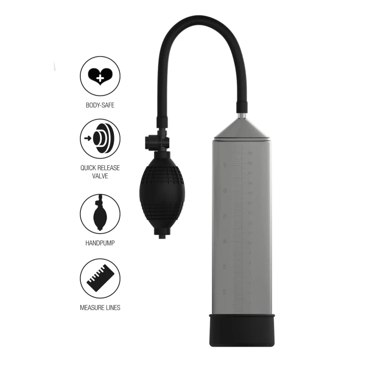 Pompka do penisa FUSION X – 23 cm, poliwęglan, silikon, ręczna z manometrem