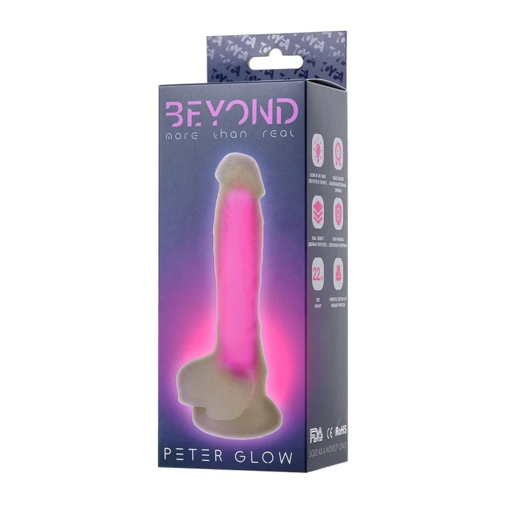 Dildo BEYOND BY TOYFA Peter Glow 22cm, świecący, silikonowy, realistyczny tekstura