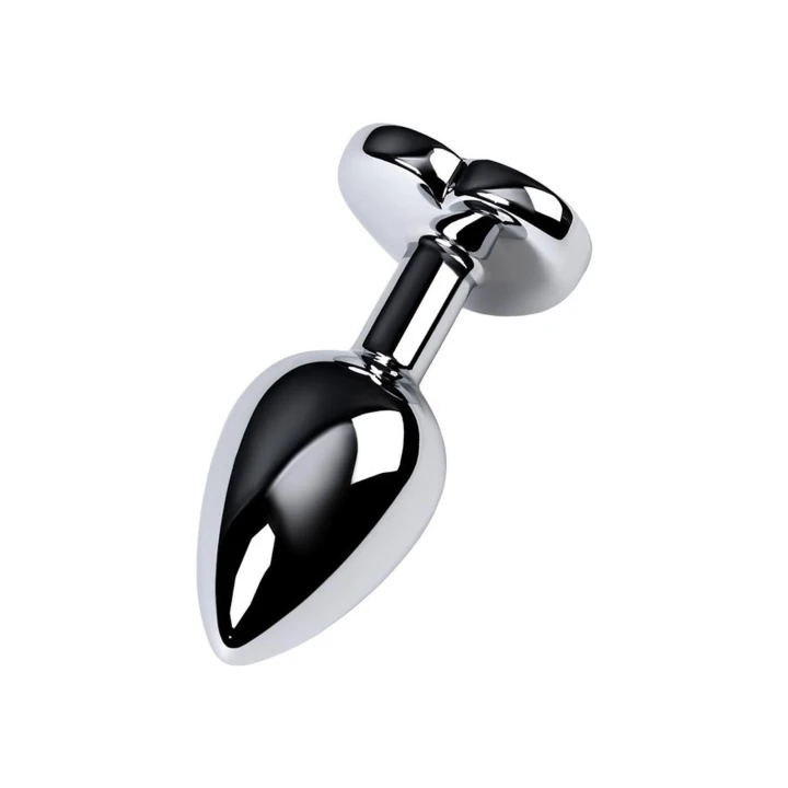 Korek analny srebrny, 7cm, serce ametystowe, idealny dla początkujących