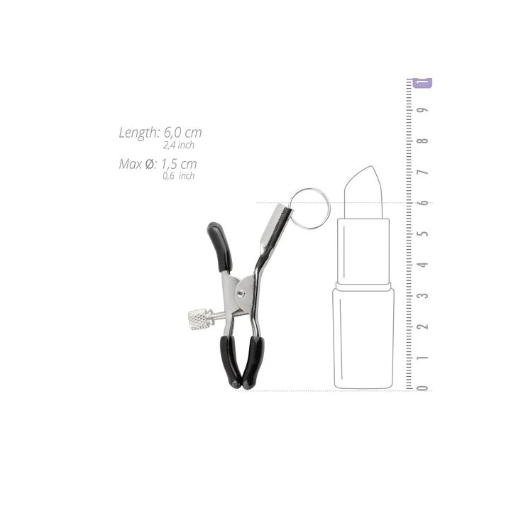 Zaciski na sutki EasyToys z regulacją ciśnienia, metalowe, srebrne, 2 sztuki