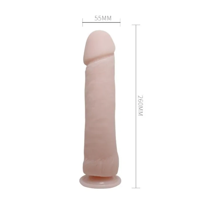 Dildo BAILE - Realistyczny, Wibracyjny, z Wytrzymałą Przyssawką, Waga 422g