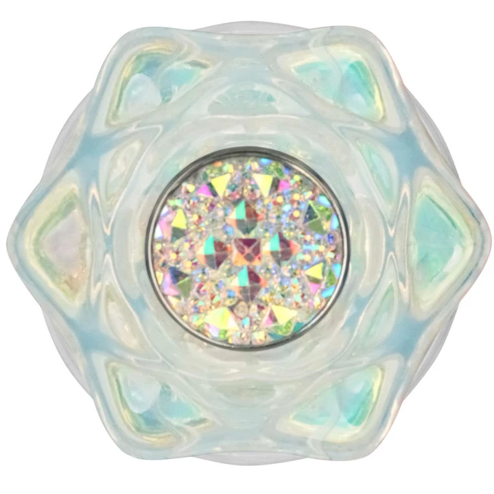 Korek analny Gemoria, 4,8 cm, stożkowy kształt, szklane kule, silikon medyczny