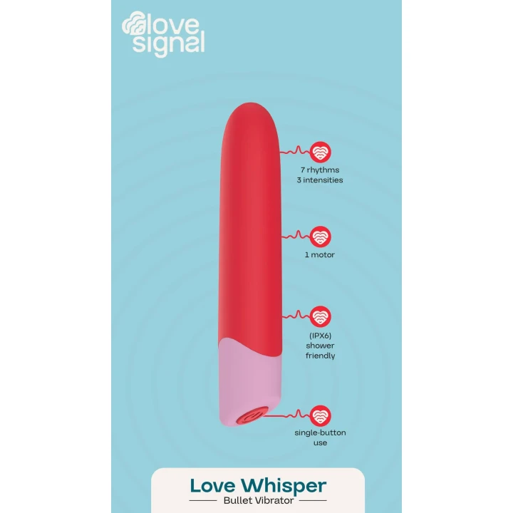 Wibrator bullet Dreamtoys Love Signal – silikon/ABS, 3 poziomy, IPX6