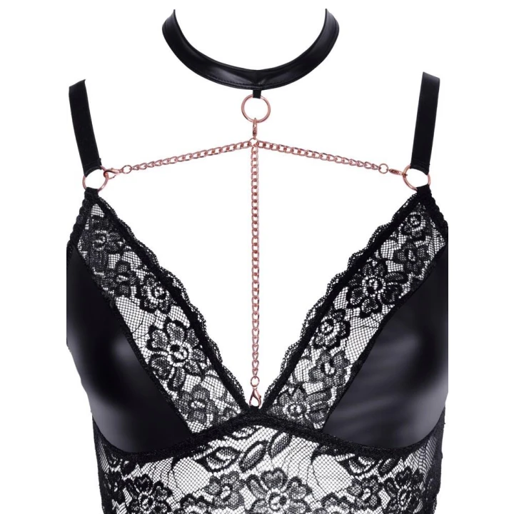 Biustonosz i majtki ouvert COTTELLI LINGERIE, regulowane szelki, elegancka koronka