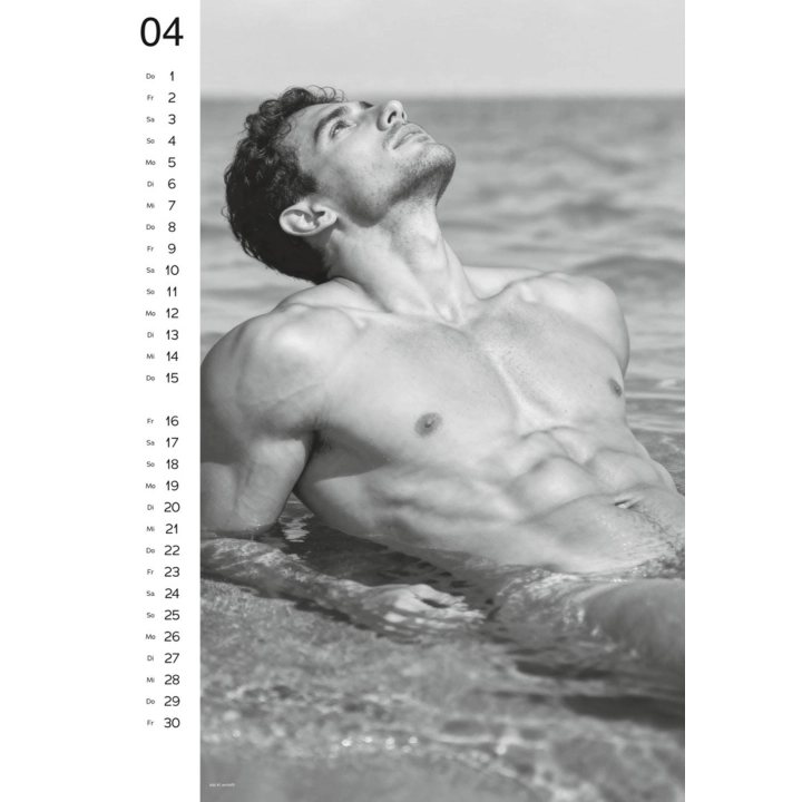 Kalendarz ścienny Pin-up Men 2027 – 12 czarno-białych zdjęć, format 297 × 420 mm