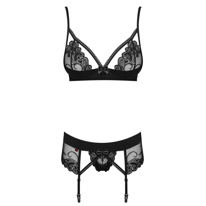 Zmysłowy komplet bielizny Wonderia L/XL, regulowane szelki, koronka, elegancki design