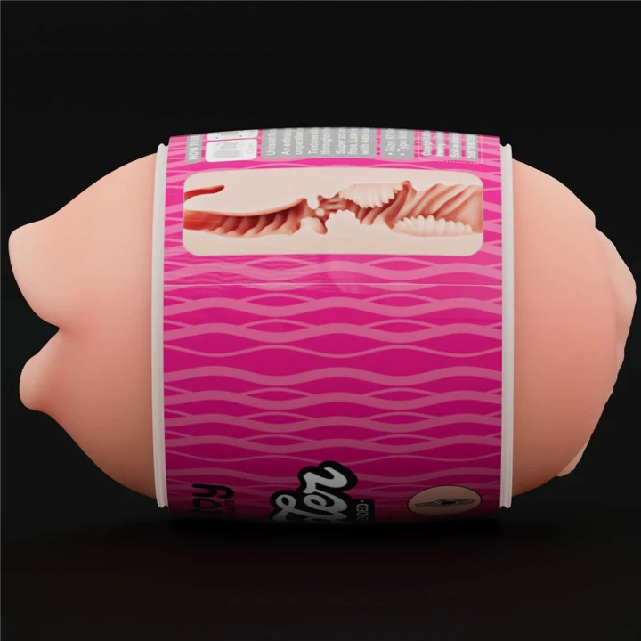 Masturbator dwustronny, naturalny kolor, TPE, wibrujący, 10.3cm długości