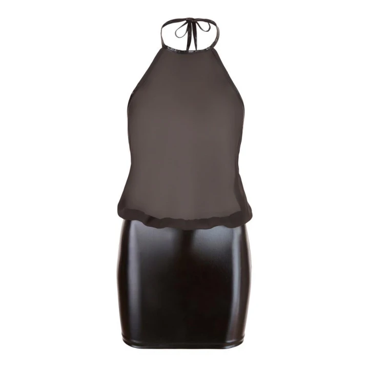 Sukienka Chiffon XL COTTELLI LINGERIE - Czarne Mini, Szyfonowa, Ekstrawagancka