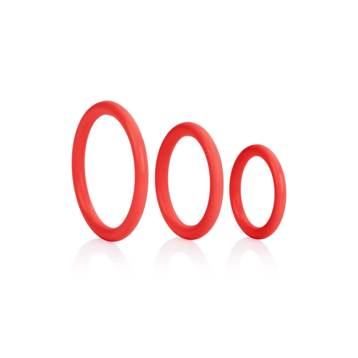 Pierścienie erekcyjne silikonowe Tri-Rings, super rozciągliwe, 3 rozmiary, 2.5 cm