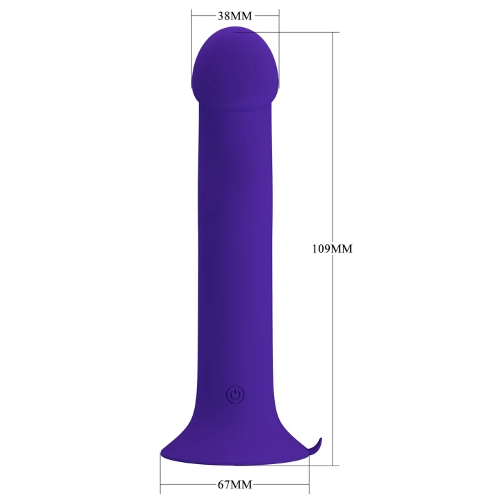 Dildo PRETTY LOVE - Murray, silikonowy, 12 funkcji wibracji, podstawka przyssawkowa