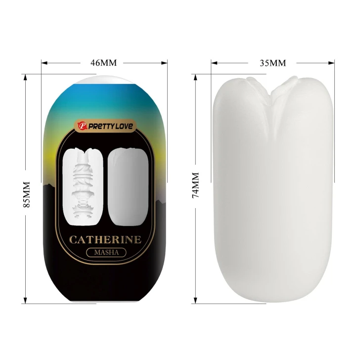 Masturbator - PRETTY LOVE - CATHERINE, TPR, elastyczny, stymulująca faktura