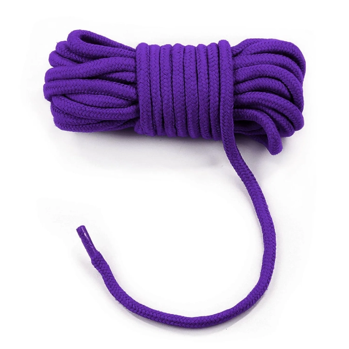 Lina bondage 10m, 8mm grubości, bawełna, kolor purpurowy - dla shibari i przyjemności.