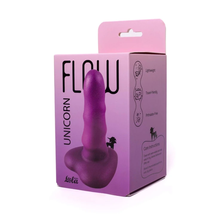 Dildo Mini Unicorn Flow - Spiralna Tekstura, Hipoalergiczny Silikon, Przyssawka Serce