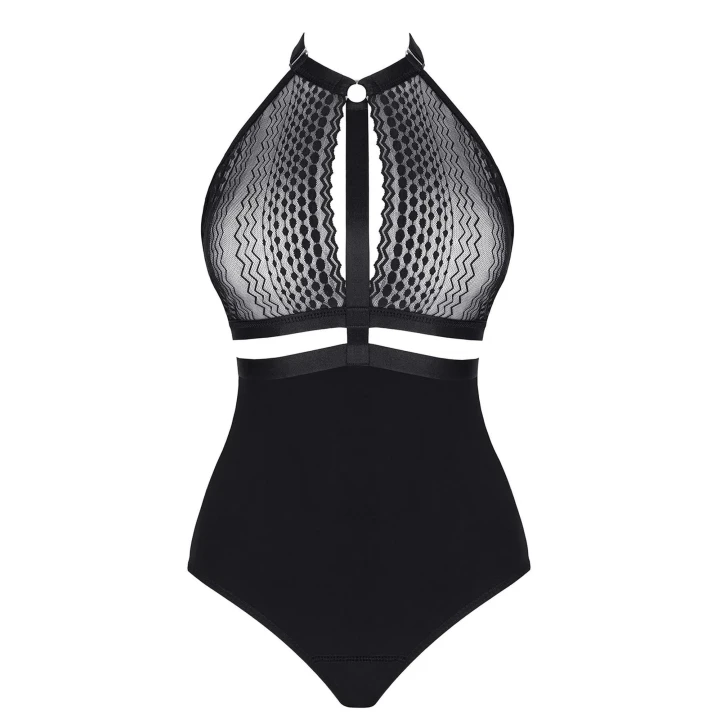 Body DEMONIQ Kolekcja Lady X Aleta001 - czarny - koronka geometryczna - XXL