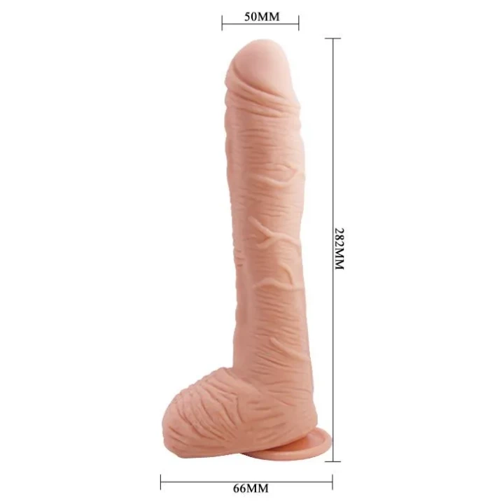 Dildo zakrzywione cyberskóra, BAILE BW-008037NR, realistyczne, materiał TPR