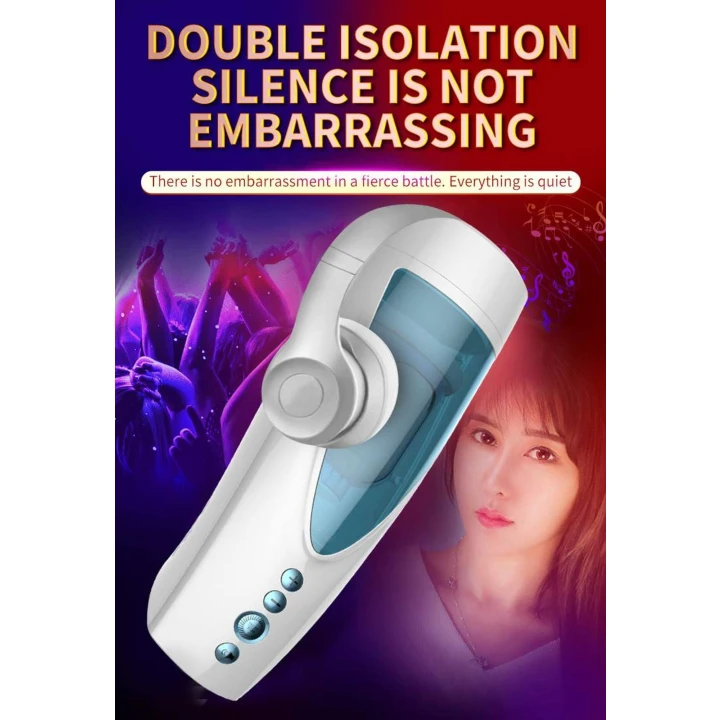 Masturbator wibrujący i rotacyjny, efekt dźwiękowy, 10 trybów i prędkości