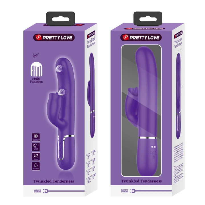 Wibrator króliczek Pretty Love - silikon, 7 funkcji wibracji, 7 trybów lizania