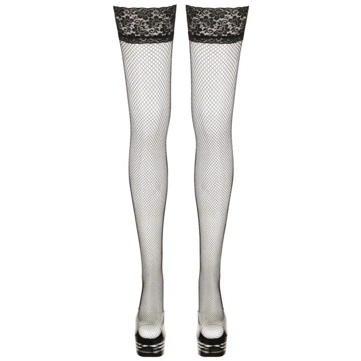 Pończochy siateczkowe COTTELLI LINGERIE, koronkowe, antypoślizgowe, eleganckie