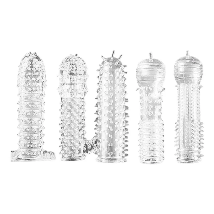 Rękaw na Penisa LoveSecret Sensual LS40, długość 12,5 cm, przezroczysty, teksturowany