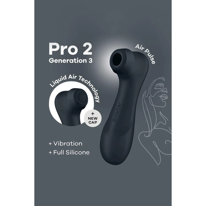 Stymulator łechtaczkowy Satisfyer Pro 2 Gen 3, Technologia Liquid Air, Bluetooth