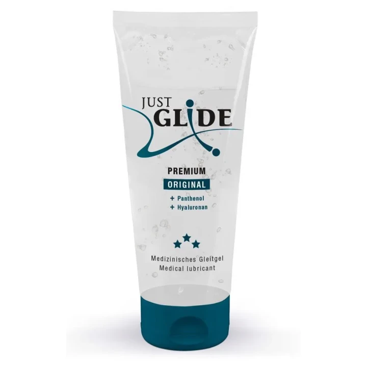 Lubrykant na bazie wody Just Glide Premium 200 ml - hialuronowy, wegański, bez smaku