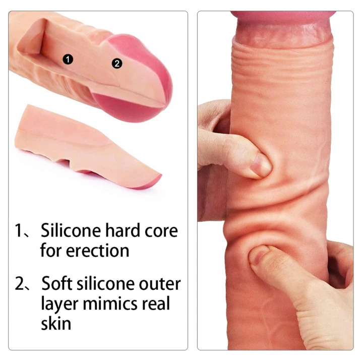 Dildo - Dwuwarstwowe Platynowe Silikonowe, 30,5 cm, Hiperrealistyczny Design