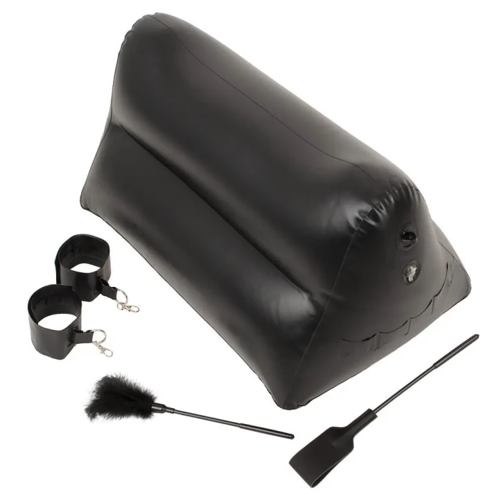 Poduszka miłości - Portable Triangle, PVC, 60 cm, z kajdankami i akcesoriami