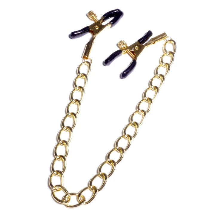 Zaciski do sutków - Seria Fetish B - Regulacja siły, metalowe z gumowym pokryciem