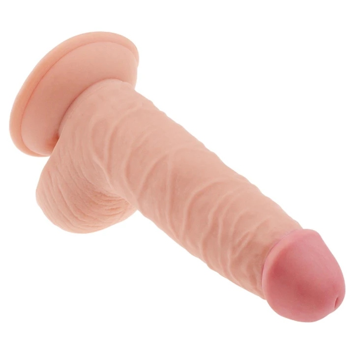 Dildo Love Toy Ultra Soft Dude 18 cm, Miękka Cyber Skóra, Przyssawka
