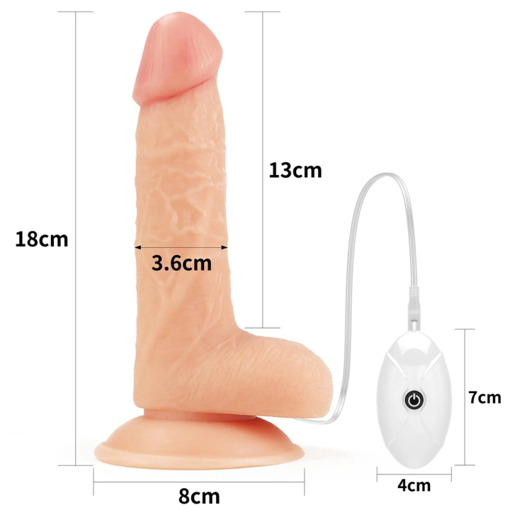 Dildo Wibrujący Easy Strapon 7'', TPE, Elastyczne Szelki, 2 Prędkości Wibracji