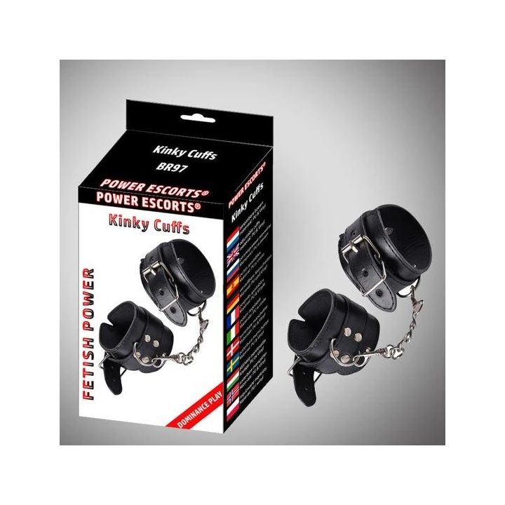 Kajdanki Kinky Cuffs - regulowane, sztuczna skóra, neoprenowy wyściółka dla komfortu