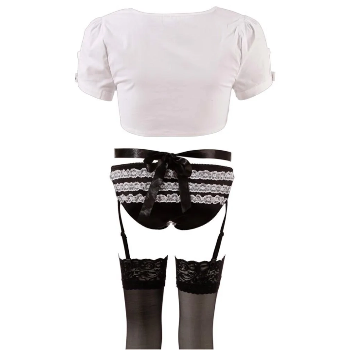 Strój do odgrywania ról COTTELLI LINGERIE – zestaw seksownej służby z akcesoriami