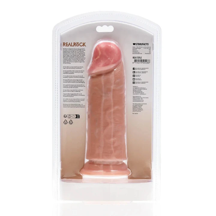 Dildo RealRock, PVC, 20,3 cm, realistyczny, mocna przyssawka, gładka powierzchnia