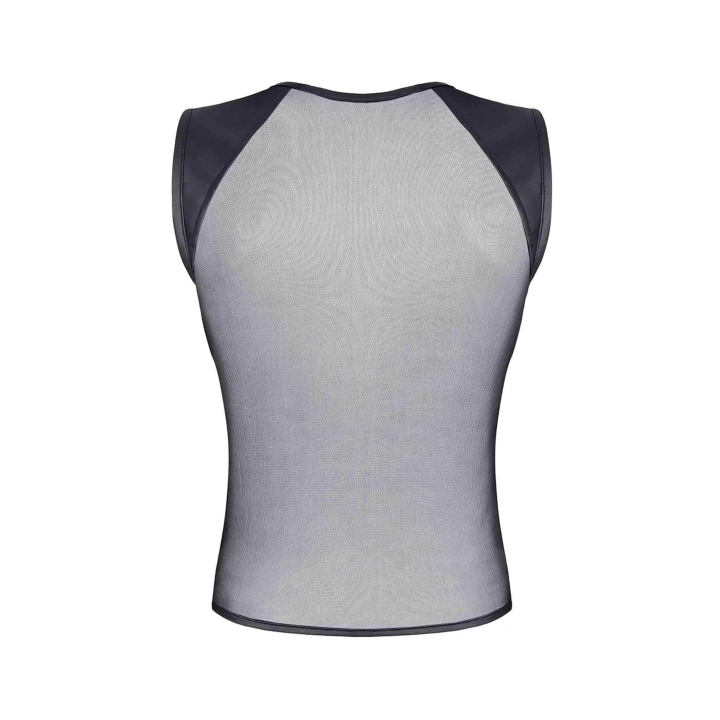 T-shirt REGNES FETISH PLANET – siateczka transparentna, wetlook, czarny, XXL