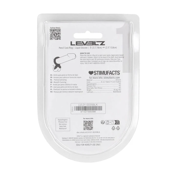 Pierścień na penisa LEVELZ - 8cm z silikonu premium, bezpieczny dla ciała, komfortowy