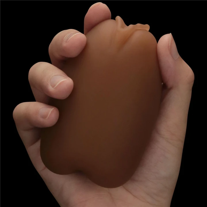 Masturbator dwustronny TPE, 6,2 cm x 10,3 cm, z realistycznym anusem i pochwą