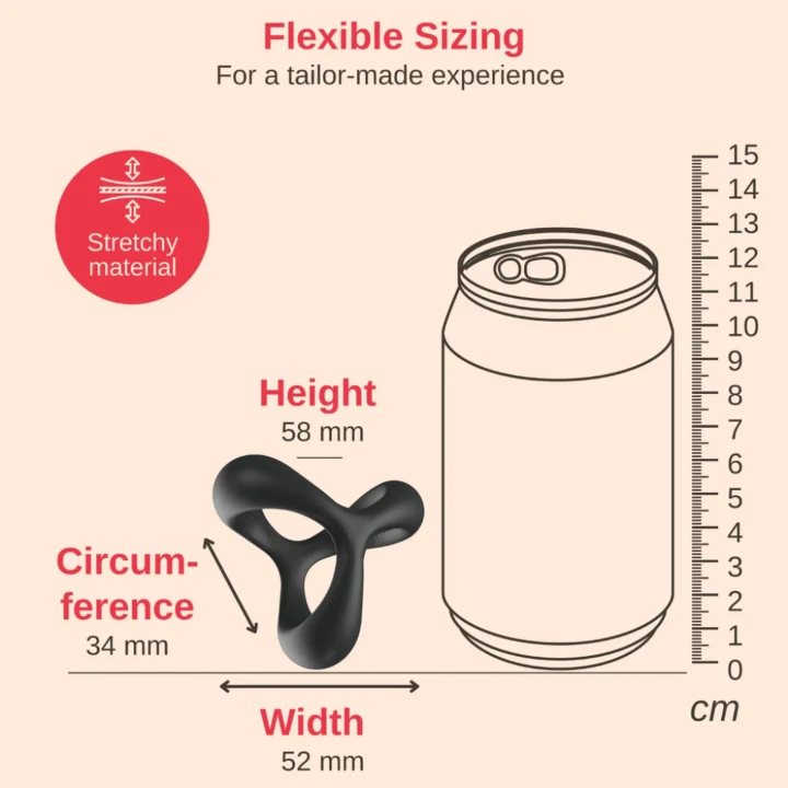 Pierścień na penisa Nappex™ Jari - 100% wodoodporny, medyczny silikon, 3 rozmiary