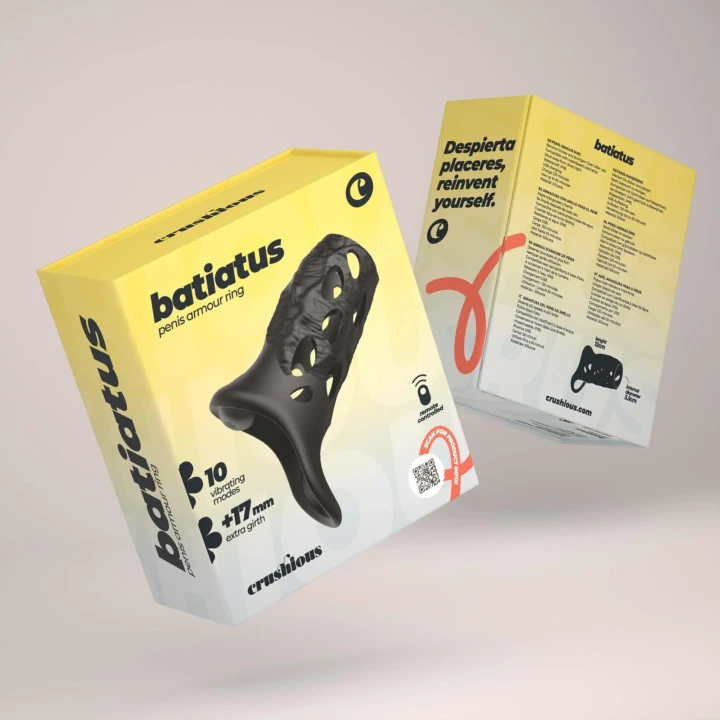 Wibrator-nakładka Crushious Batiatus – silikon, 9 trybów, 12 cm, 3,5 cm wnętrze