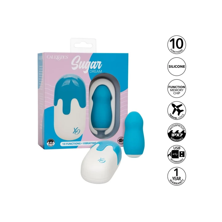 Stymulator wibracyjny Sugar Dream – silikon, wodoodporny IPX7, 10 funkcji wibracji