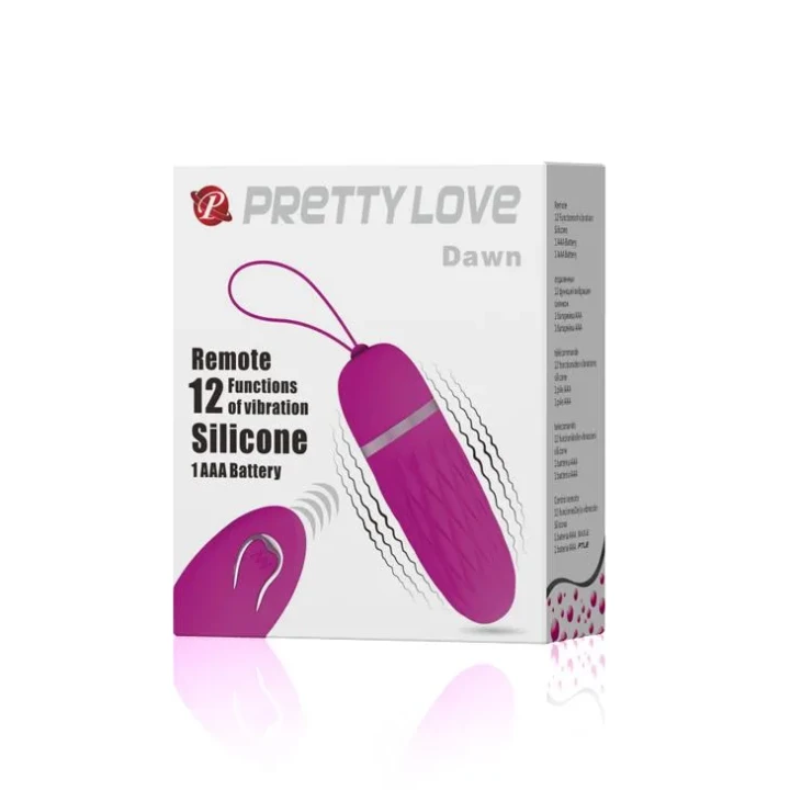 Wibrator silikonowy PRETTY LOVE DAWN, 12 funkcji, z pilotem, wodoodporny