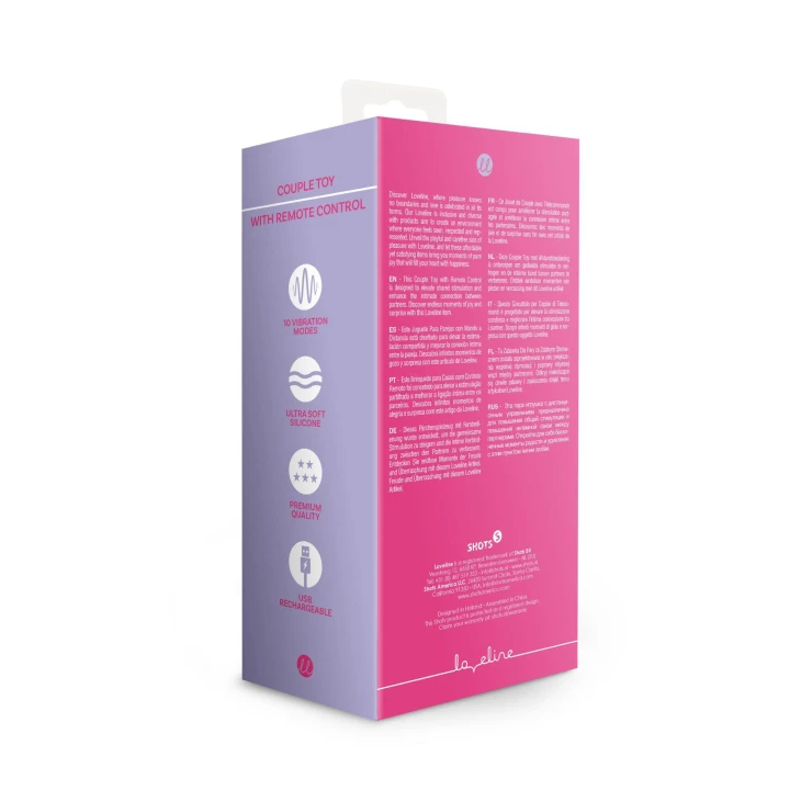 Zabawka dla par Loveline, Silikonowa, Zdalnie Sterowana, 10 Trybów Wibracji