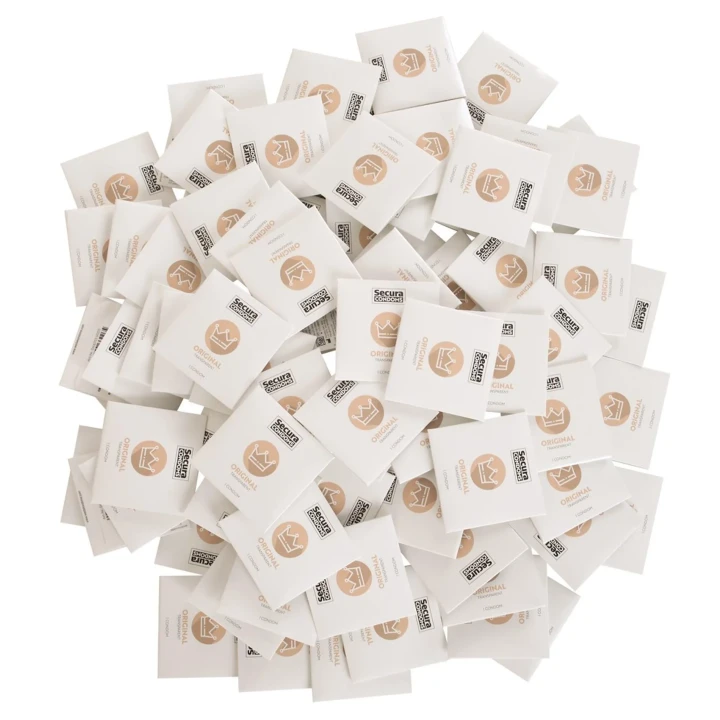 Prezerwatywy Secura - Naturalny Kautschuk, 180 mm, 53 mm, Opakowanie 100 szt.