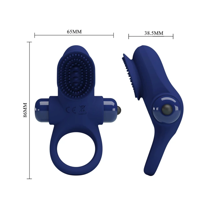 Pierścień na penisa PRETTY LOVE, silikonowy, 10 funkcji wibracji, mocna konstrukcja